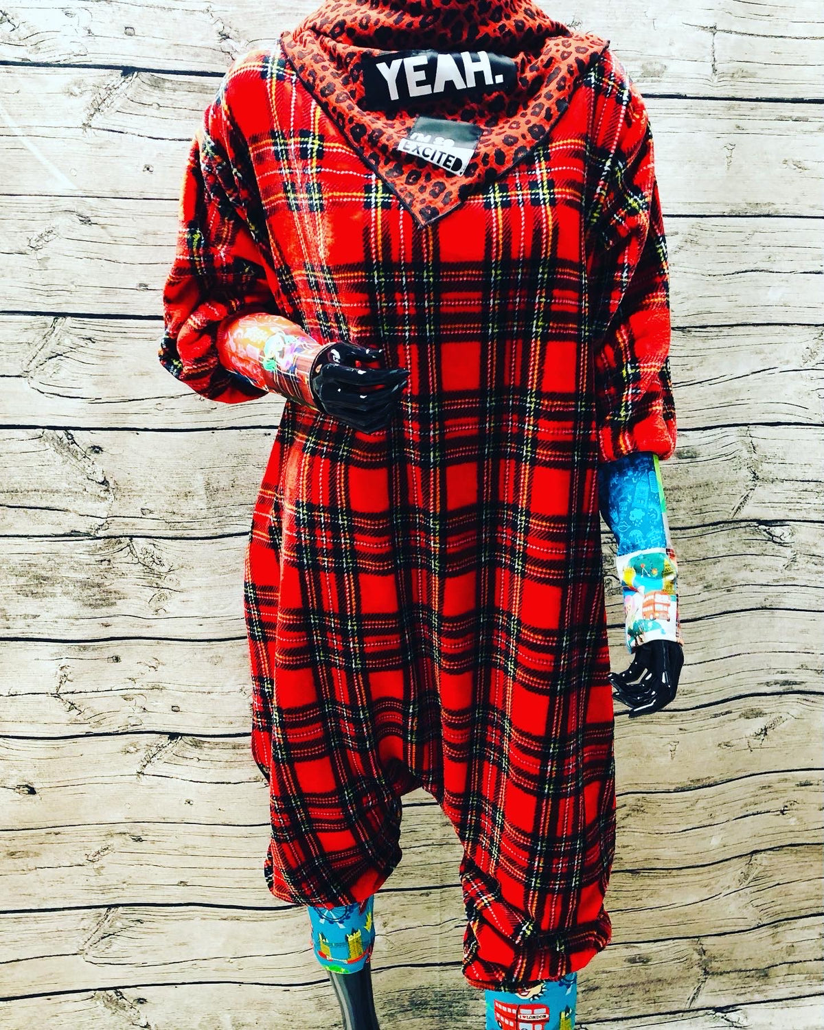 Flauschoverall Schottenkaro Jumpsuit London