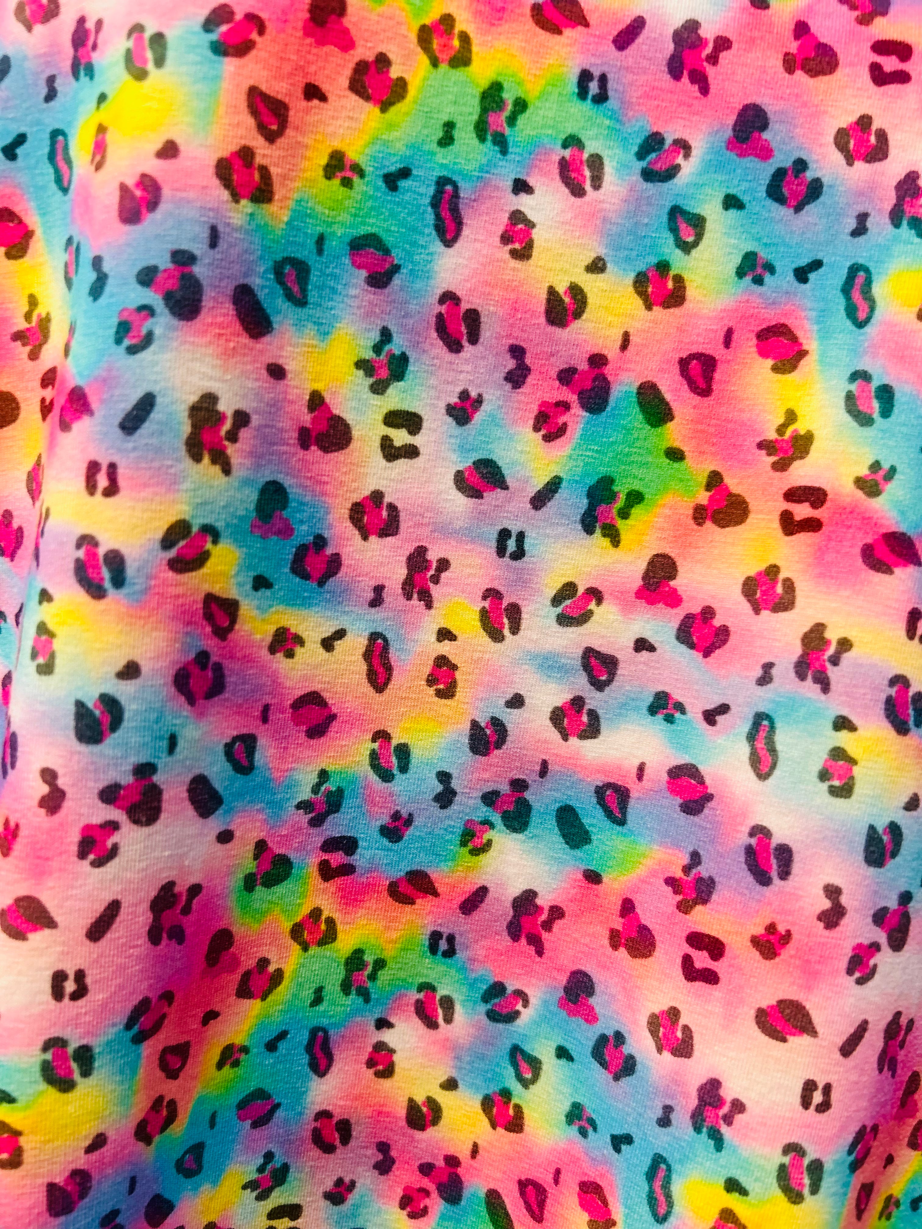 Wohlfühlkleid - Leopint mit Neonpink Peace bitches