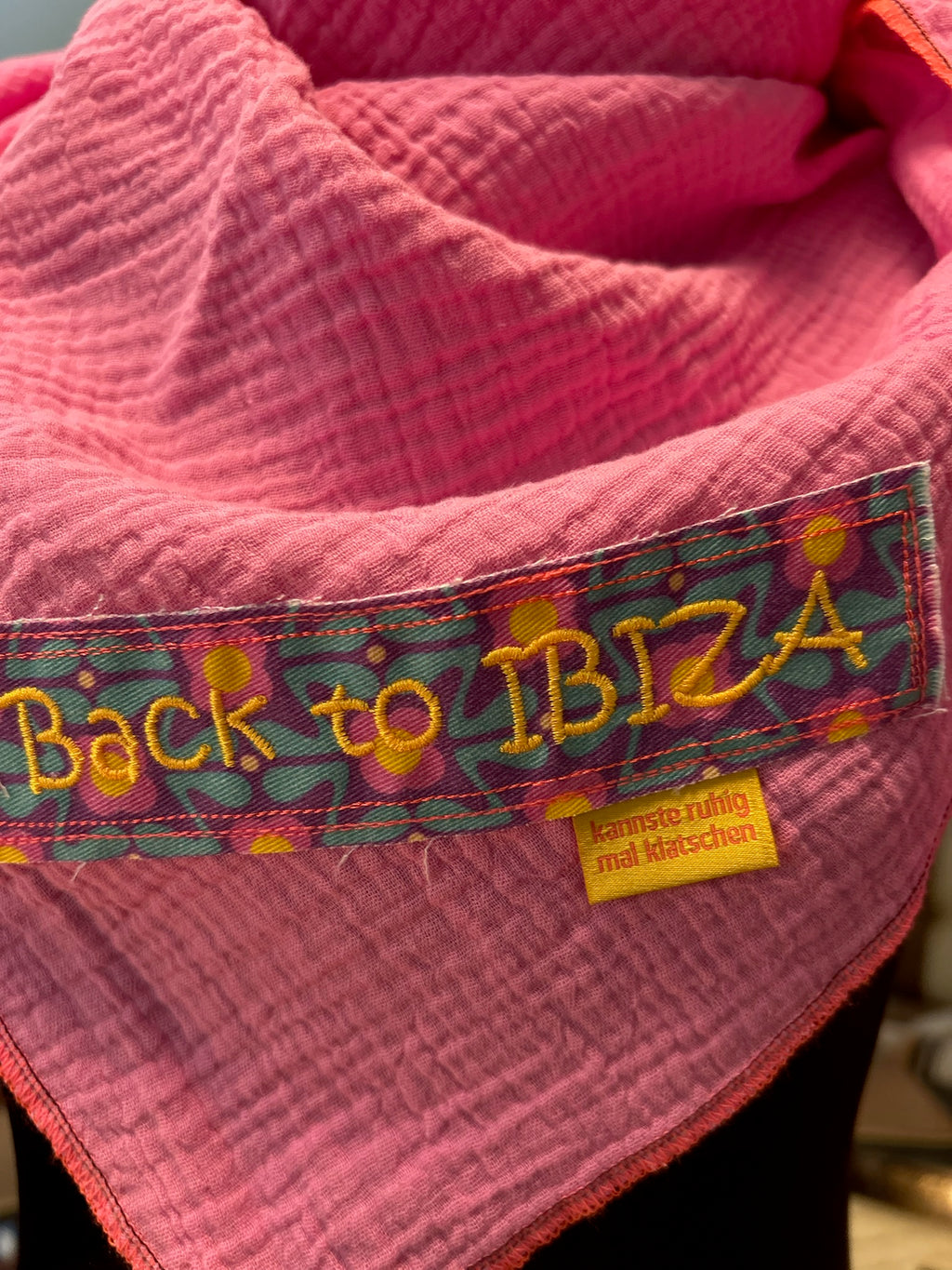 Pinker Musselin-Schal „Back to Ibiza“ 🌸🌴